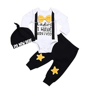 Rompertje voor pasgeborenen en baby’s, hipster, bowtie, strap, sweatsuit, lange mouwen, broekje + broek, 2-delige outfit…