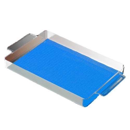 Kraftware 12 by 20-Inch Lucite Rectangular Tray Lined with Skid Resistant Fishn…
