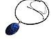 Swimmi Natural Abalone Necklace, Handmade Paua Abalone Shell Necklace in Blue Coatings, Adjustable Cord Seashell Necklace Jewelry for Women AA427