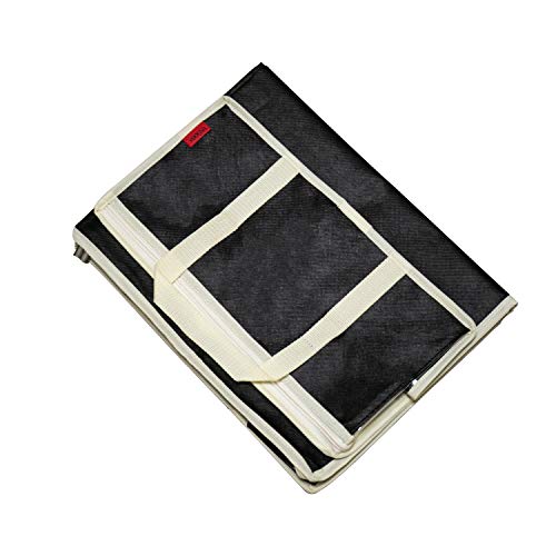 YOOFAN Clothes Blanket Storage Bag, Household Home Organizers Tidy up Closets, Blankets, Shelves, Heavy Fabric Create Extra Storage Space with Clear Window, Anti-Mold (2Pcs)