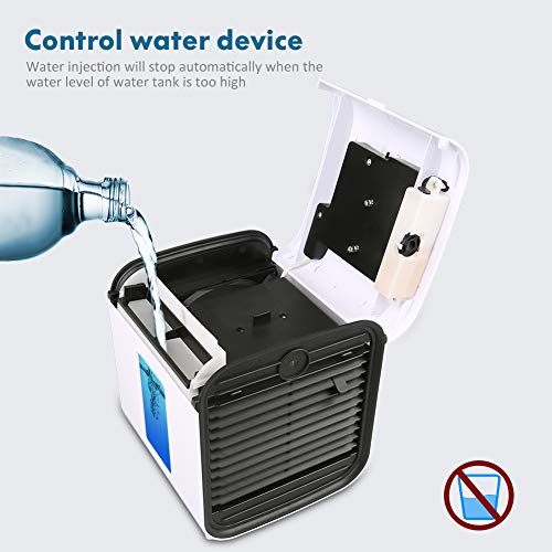 Onewell 2019 Portable Air Conditioner Fan,4 in1 Personal Mini Arctic Evaporative Air Cooler Desktop Cooling Fan with 7 Colors LED Backlight,Humidifier Zen Air Circulator Cooler for Home/Office/Bedroom