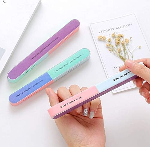 Durable and Stylish Nail File,Nail Buffer-7 Sided Emery Board Professional Nail Art Manicure Pedicure Buffer Grit Files (Color : As shown, Size : 17.5.cm*2cm)