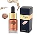 Beauty Glazed 3D Highlighter Liquid Glow Brighten Shimmer Glitter Face Glow Cream Spot Concealer (TAN)