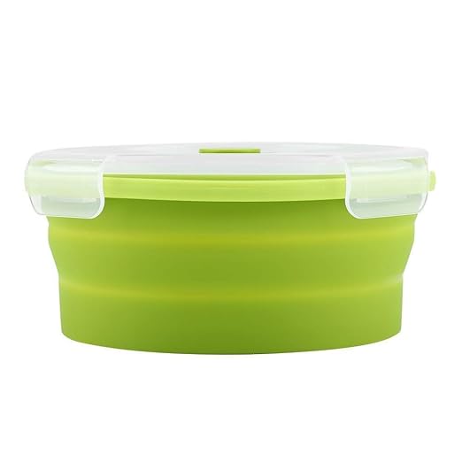 Caja de Plástico Universal Bento Box - 800 ml de Silicona Redonda ...