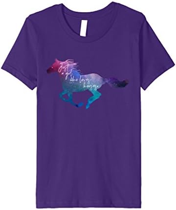 Kids Just a Girl Who Loves Horses - Horse Lover T-Shirt 10 Purple