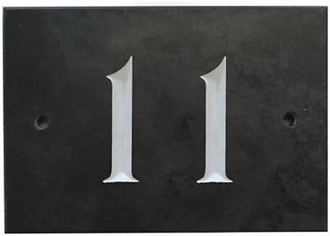 The House Nameplate CompanySlate House Number, Charcoal Grey,Number 11