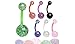 Pierced Owl Set of 7 14GA Bioflex Ultra Glitter Acrylic Ball Belly Button Rings (Set of 7)