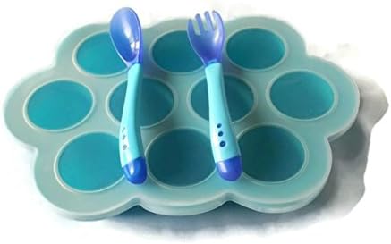 Baby Silicone Food storage Perfect Storage for Homemade Baby food BPA Free FDA silicone Special Bonus Baby spoon and fork