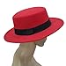 NE Norboe Women's Brim Fedora Wool Flat Top Hat Church Derby Bowknot Cap