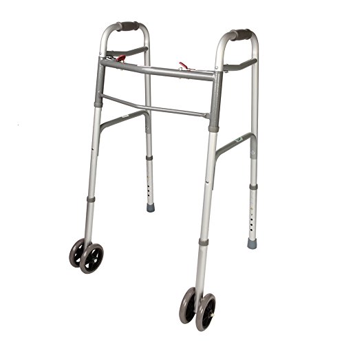 Heavy Duty Bariatric Extra Wide Folding Walker with 5" Wheels