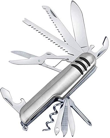 Alexvyan 11 In 1 Stainless Steel Multi Functional Swiss Army Style Knife - (Silver)