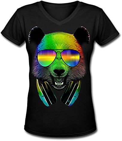 Dj Panda V Neck Woman Sport Tees Women's Fashion