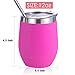 ZONEGRACE 4 pack 12 oz Stainless Steel Stemless Wine Glass Tumbler,Double Wall Vacuum Insulated (Teal & Magenta 4 pack) Wine Tumbler with Lids for Coffee, Wine, Cocktails, Including 4 Straws