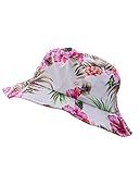 NYfashion101 Fashionable Unisex Satin Lined Printed Pattern Cotton Bucket Hat (Pink Floral Medium)