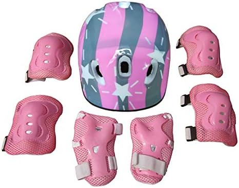 Kids Skateboarding Protective Gear Set, Roller Skating Helmet Wrist Elbow Knee Pads for Scooter Rollerblading Cycling Other Extreme Sports