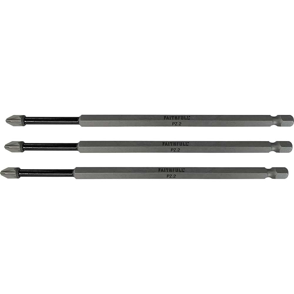 Pozidriv Impact Screwdriver Bits PZ2 x 150mm (Pack 3)