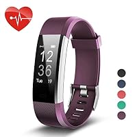 Longess Fitness Tracker HR,Fitness Watch Activity Tracker Watch with Heart Rate Monitor, IP67 Water Resistant Smart Bracelet with Calorie Counter Pedometer Watch for Android and iOS(Purple)