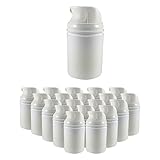 PharmaPump Airless Pump Bottles 50mL - 20 Pack - White Bottle With White Engine