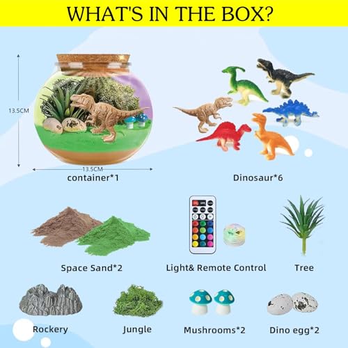Beauenty Dinosaur Terrarium Kit for Kids, Boys, Ages 4-12, Craft Kit, Creative Imagination Development, Concept Development Skills