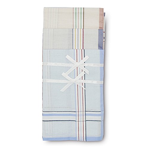 Selected Hanky 100% Cotton Men's Handkerchief 6 Piece Gift Set, Pattern 13