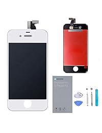 ursend visualización digitalizador de visualización táctil LCD Asamblea de repuesto con herramientas de reparación para iPhone 4S, iPhone 4S Blanco
