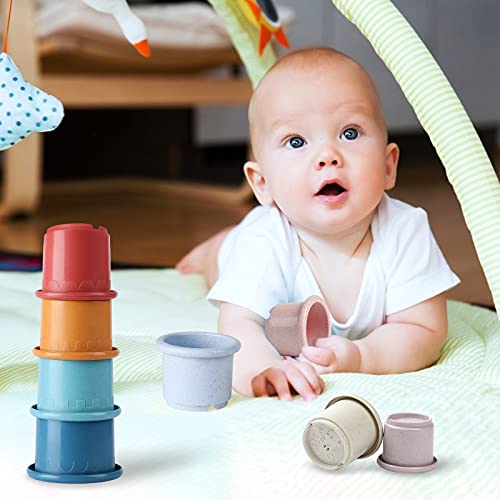 BUILPLAY Stacking Cups Toys for Toddlers, Stackable Building Nesting