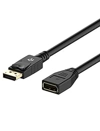 DP Extension Cable, Rankie 6 pies DisplayPort macho a hembra Cable de extensión (Negro)   r1332