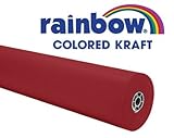 Rainbow Kraft 352991 Duo-Finish Kraft Light-Weight Paper Roll, 36 in x 100 ft,  Red