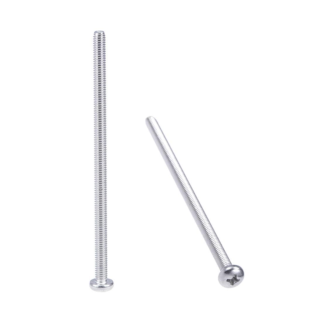 TOP-VIGOR 10Pcs Cross Pan Head Machine Screws, M4x80mm Phillips Round Head Screws Bolts for Machinery, Furniture, Car, Motorcycle Repair, Electronic Products, Ship Assembly, and DIY