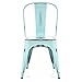 Best Choice Products Set of 4 Stackable Industrial Distressed Metal Bistro Dining Side Chairs for Home, Dining Room, Café - Blue