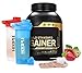 HOOPLE Shaker Bottle Protein Powder Shake Blender Gym Smoothie Cup, BPA Free, Auto-Flip Leak-Proof Lid, Handle with Ball Included - 24 Ounce