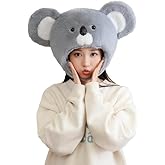 Cute Giraffe Plush Winter Hat Stuffed Animal Warm Hood Beanie Cap Funny Halloween Novelty Party Dress up Cosplay Costume Hat