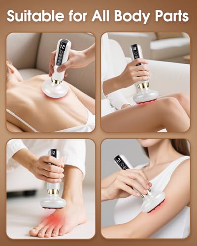 Wagxoey Anti-cellulite Massager Reducer, 12 Levels of Suction and Heat, Anti-cellulite Firming, Portable USB C Charging, Electric Suction Cup Device for Abdomen, Waist Arms and Legs