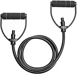 DYNAPRO Exercise Resistance Bands – Comfort Handles, Professional Quality, Black is not Adjustable - Workout Guide Included, Perfect for any Home Fitness Training Program Sold Individual or Set