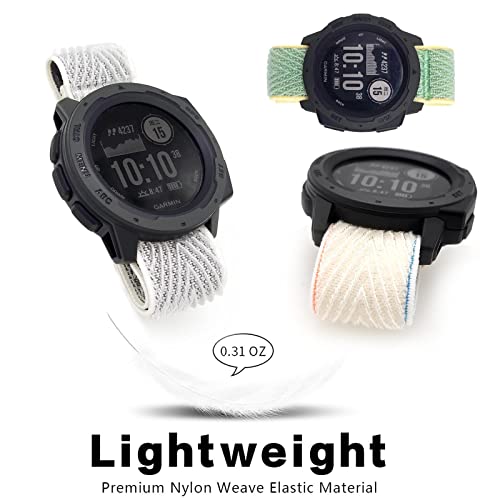 Abanen 22mm Elastic Nylon Watch Bands with Watch lugs for Garmin Instinct 2 Solar, Soft Stretchy