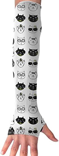Cute Cat Icons Faces Cooling Arm Sleeves Unisex Sun Block UV Protection International Fashion