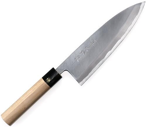 Mr. Tojijiro blue paper steel (buffalo handkerchief pattern) Marunagi Deba Knife 210 mm F - 978