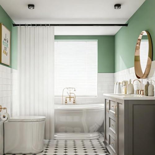 Pressure Curtain Rods for Windows Shower Wardrobe White 85 – 265 cm Diameter 32 mm
