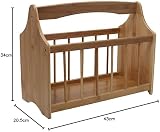 Raxter Bamboo Magazine Rack with Handle Natural Finish for Newspapers Books view 3