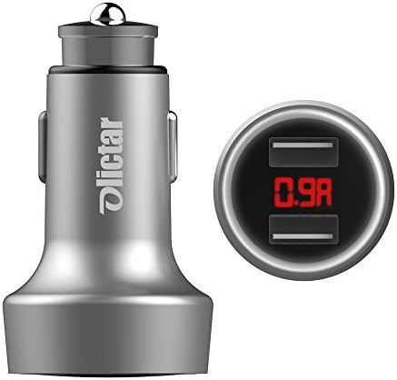 Olictar Car Charger Dual Port 4.8A 24W Alloy Rapid USB Car Charger Adapter for iPhone 7 6S Plus 5 5S, Galaxy S7 S6 Edge Plus, Note 5 4, iPad, iPod Pro and More (Silver)