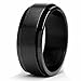 Metal Masters Co. Men's 8MM Black Stainless Steel Spinner Ring Band Anxiety