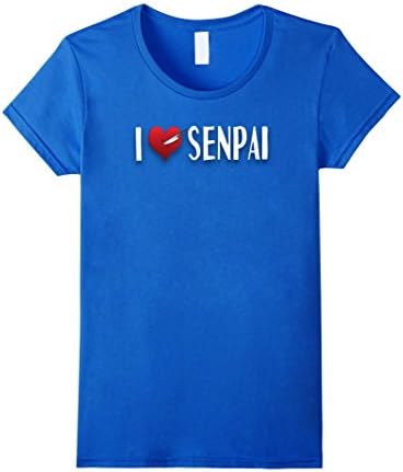 Womens Yandere T-shirt I Heart Love Senpai Anime Manga Otaku Tee Medium Royal Blue