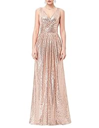 Vestido de lentejuelas Kate Kasin para dama, sin mangas, maxivestidos de baile, para noche