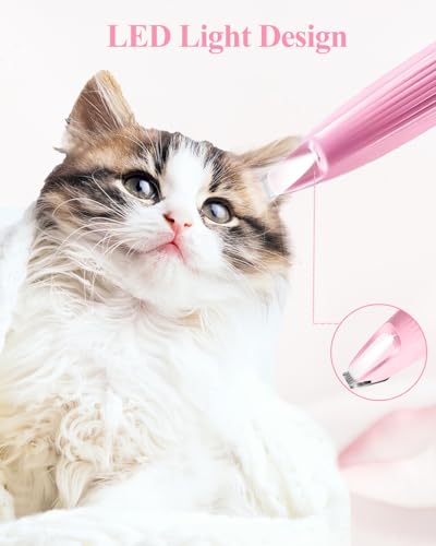 Paw Trimmer for Dogs with LED Light, LOEVERY 9 mm Mini Blade, Intelligent Display, USB Rechargeable Dog Clipper, Dog Paw Trimmer for Paws, Eyes, Face, Ears, Body