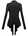 TWINTH Womens Comfy Rayon Drape Collar Long Sleeve Cardigan BLACK XX-Large