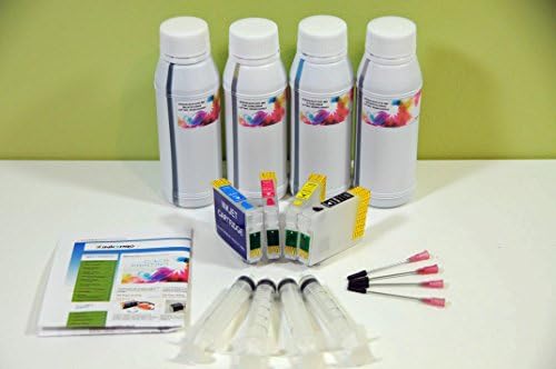 INKXPRO Brand T252 1000ml Hi-Definition dye ink refillable kit with for Epson Workforce WF 3620 3640 7110 7610 7620 T252