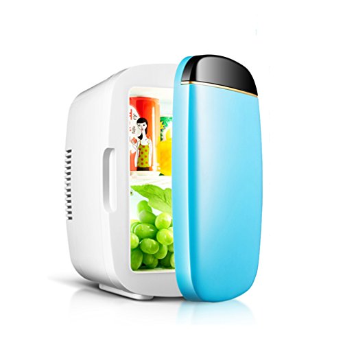Click Here to See More Images YI HOME- 6L Car Mini Fridge Single Door Refrigerator Household Small Electronic Freezer Dormitory Mute Fast Heating Cooling,Blue