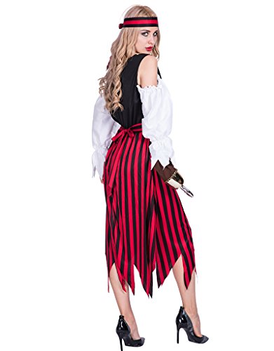 EraSpooky-Pirata-Donna-Adulto-Costume-Bucaniere-a-Righe-Caraibi-Vestito