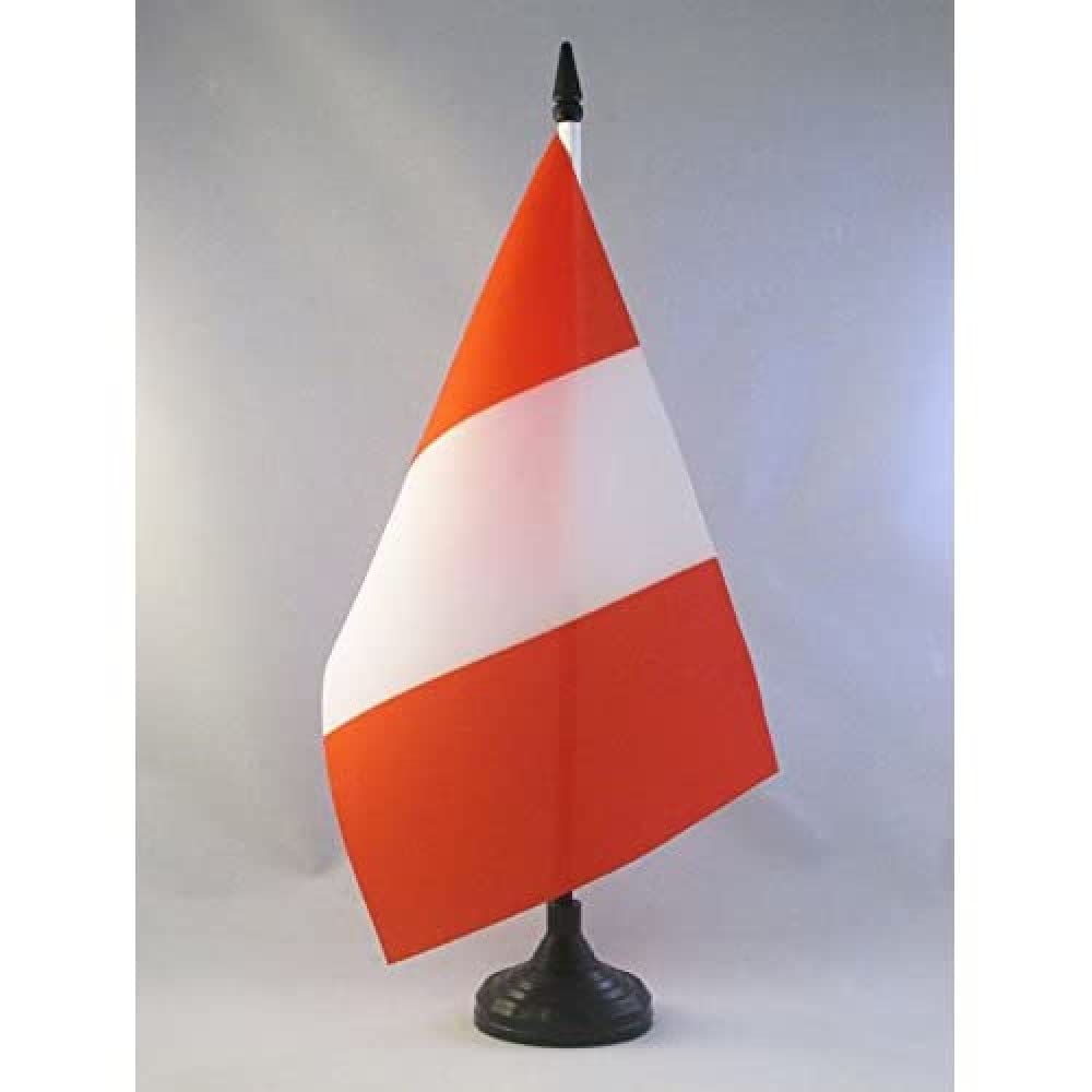 AZ FLAG Peru without arms Table Flag 5'' x 8'' - Peruan civil Office Decoration 100% Polyester 21 x 14 cm - Mini Desk Flag with Pole and Black Plastic Base — image 1