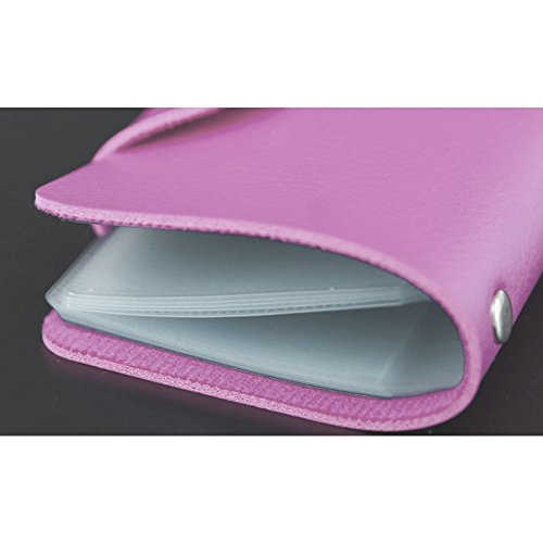 Soft Credit Card Holder Protector,Women's girl Mini Credit Card Case Wallet with ID Window and Card Holder purse,Unisex Small Leather Case Holder with 24 Plastic Card Slots, 2 Pack (Pink Blue)